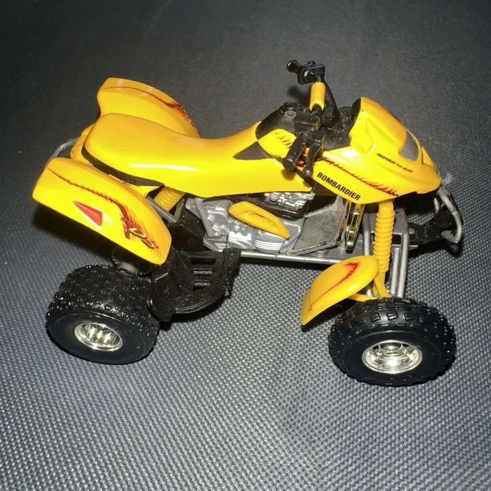 NewRay Bombardier DS650 Yellow 1:12 Die-Cast ATV Model Rubber Tires